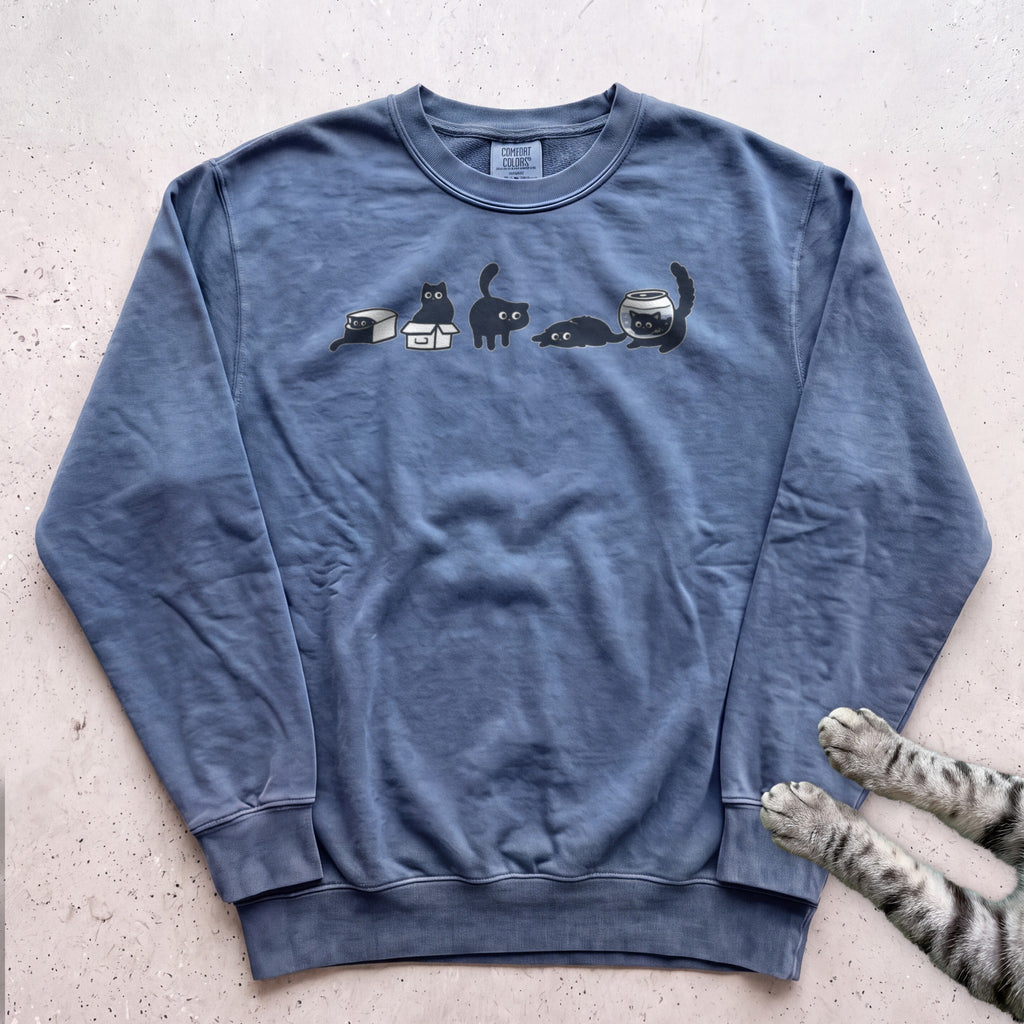 Cat Evolution Sweatshirt - Blue Jean