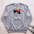 Cat Face Sweatshirt - Grey