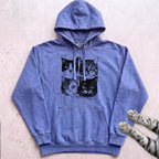 Cat Faces Hoodie - Flo Blue