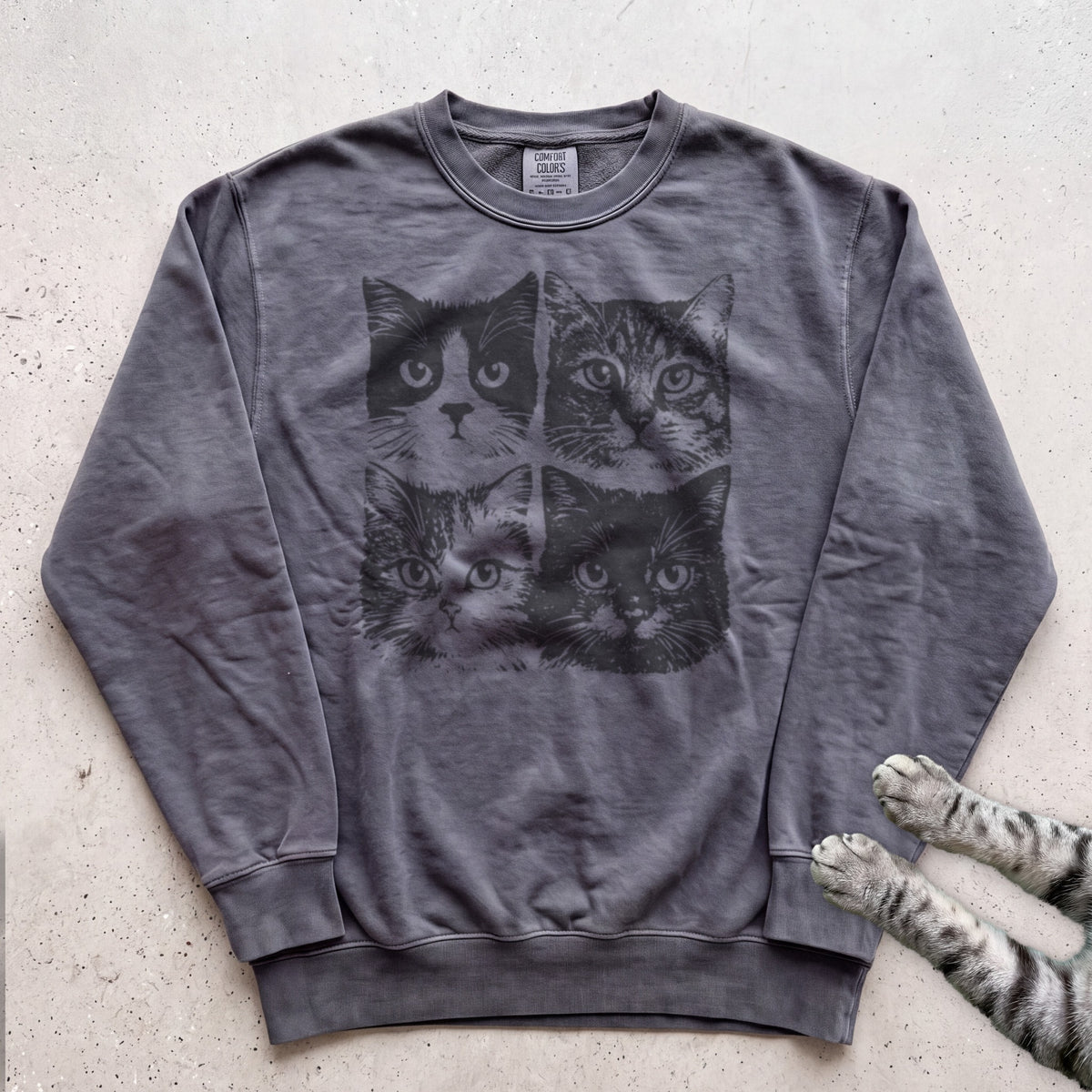 Cat Faces Sweatshirt - Pepper