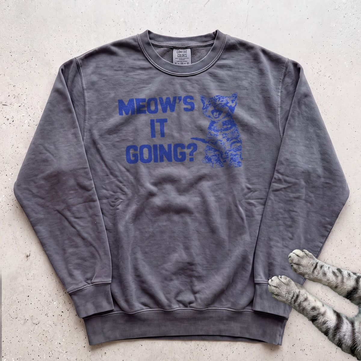 Meow's It Going Cat Sweatshirt - Pepper