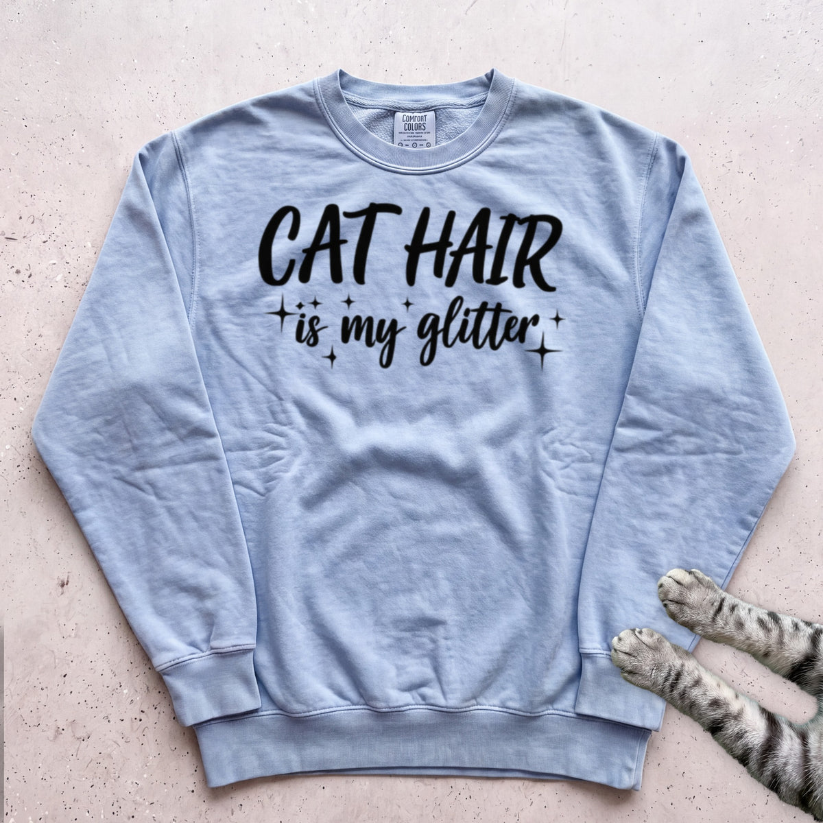 Cat Hair Is My Glitter Sweatshirt - Chambray