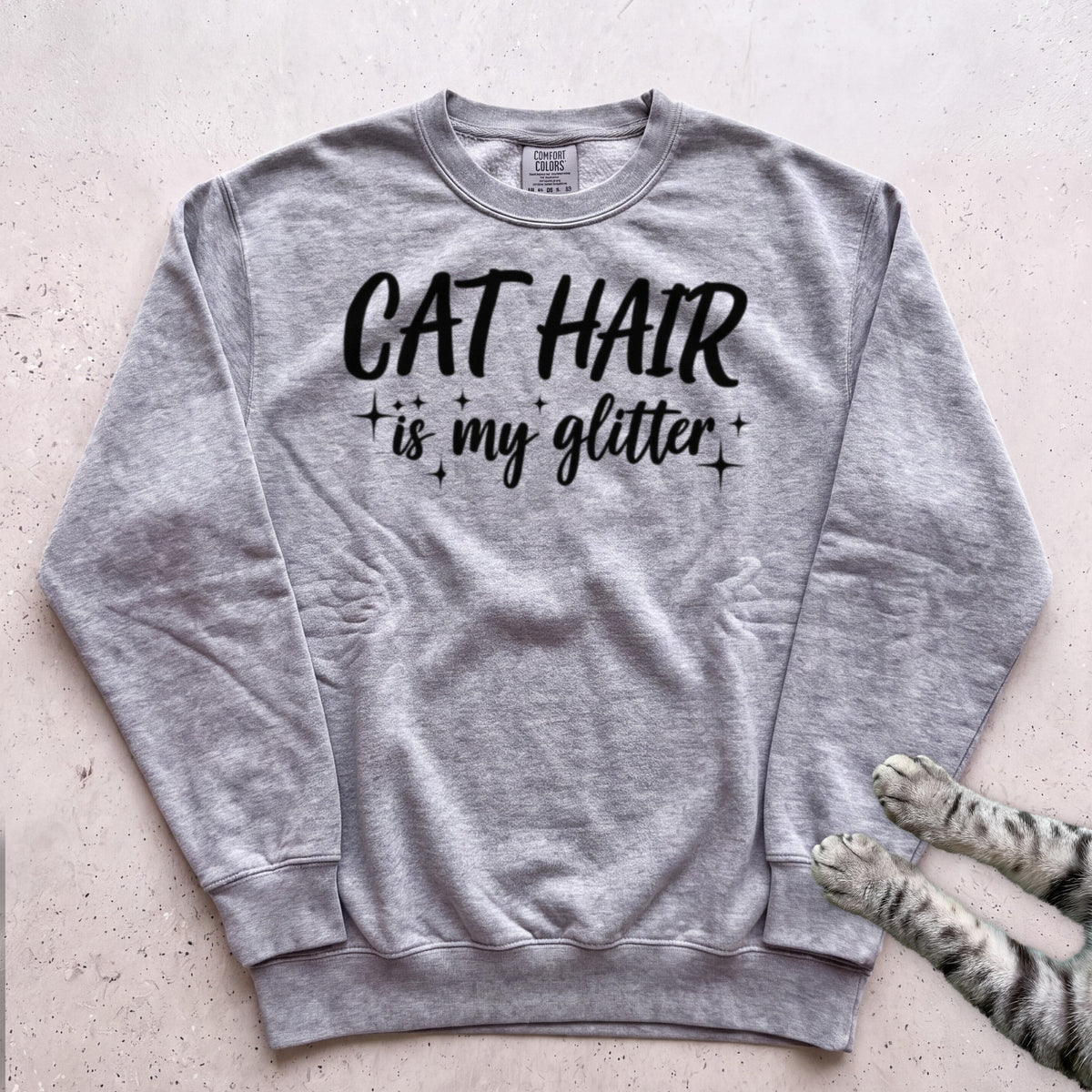 Cat Hair Is My Glitter Sweatshirt - Grey