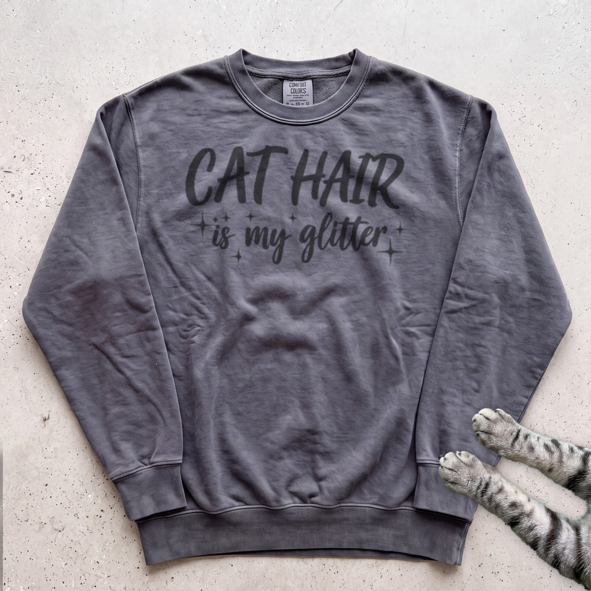 Cat Hair Is My Glitter Sweatshirt - Pepper