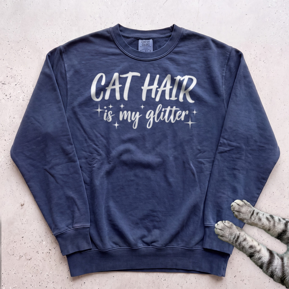 Cat Hair Is My Glitter Sweatshirt - True Navy