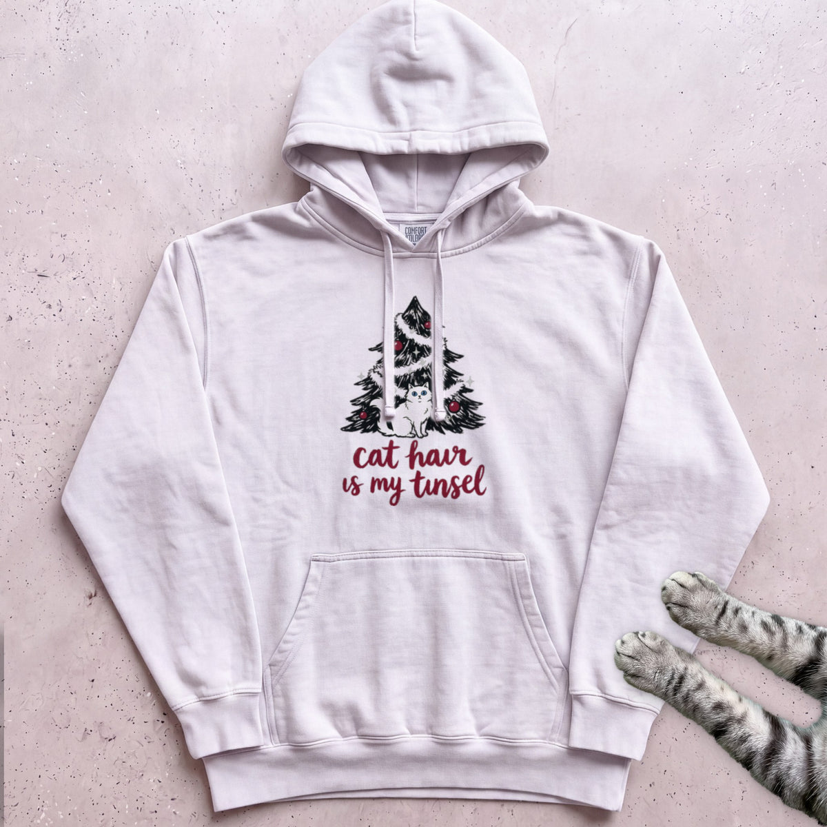 Cat Hair Is My Tinsel Hoodie - White