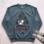 Cat Hair Is My Tinsel Sweatshirt - Blue Spruce