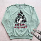Cat Hair Is My Tinsel Sweatshirt - Light Green
