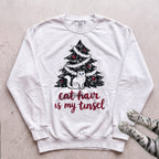 Cat Hair Is My Tinsel Sweatshirt - White