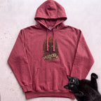 Cat Heart Tattoo Hoodie — Personalized Custom Cat Graphic Hoodie - Crimson