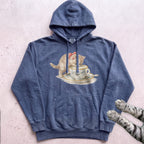 Cat in Teacup Hoodie - Denim