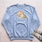Cat in Teacup Sweatshirt - Chambray