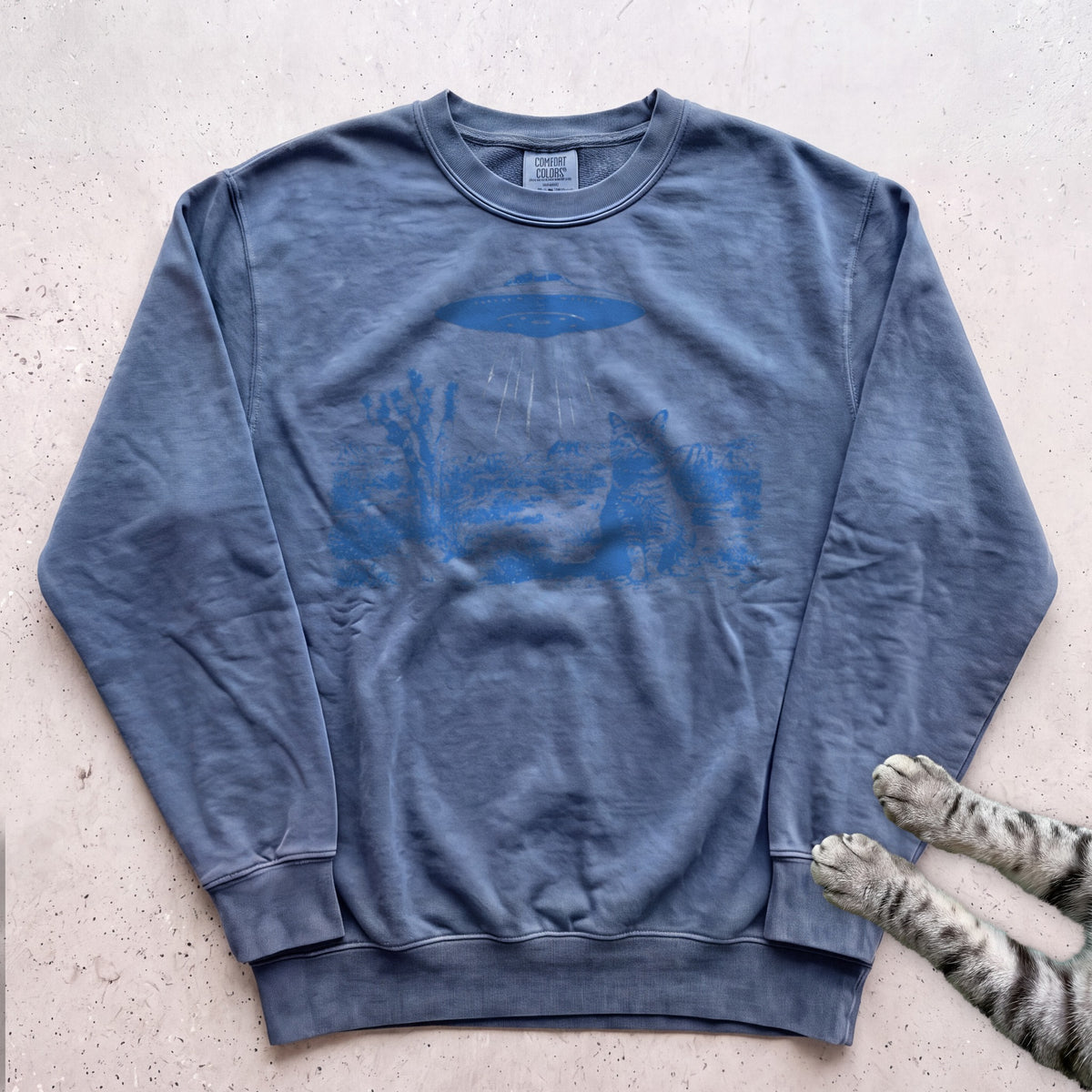 Cat In The Desert Sweatshirt - Blue Jean