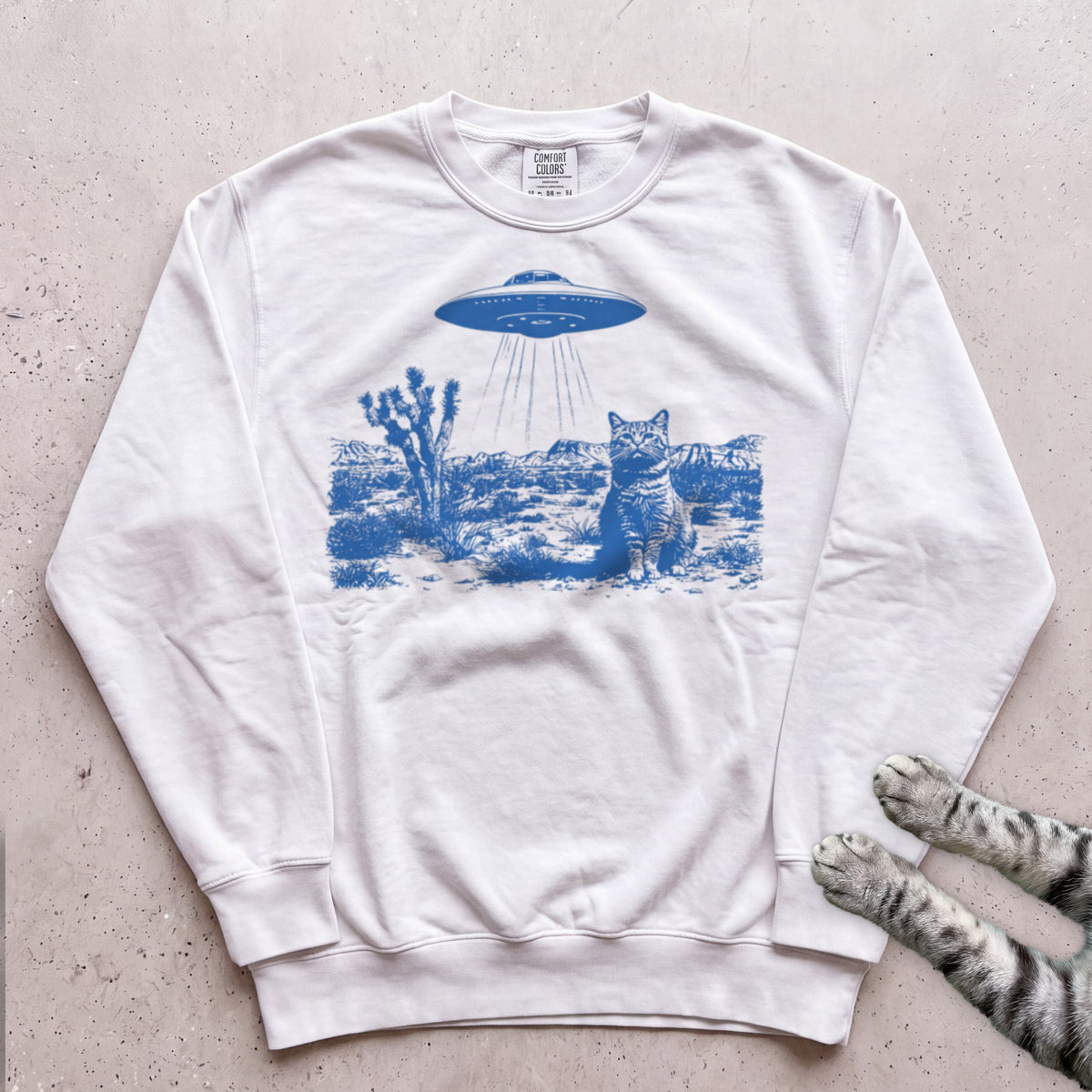 Cat In The Desert Sweatshirt - White