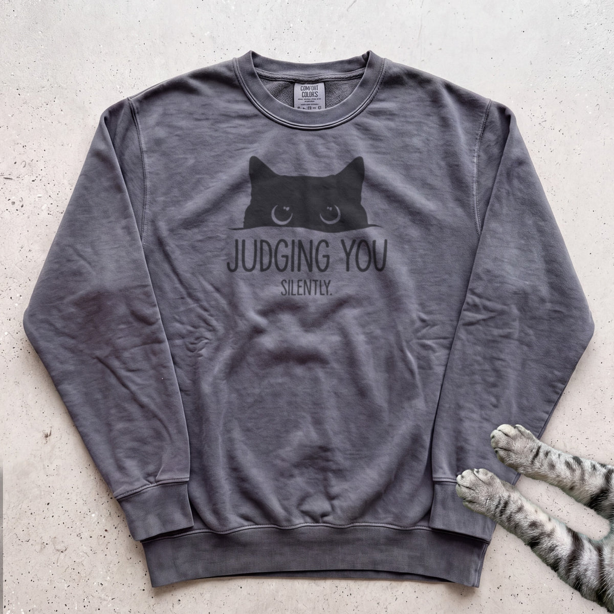 Cat "Judging You Silently" Sweatshirt - Pepper