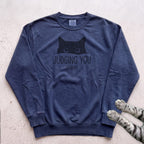 Cat "Judging You Silently" Sweatshirt - True Navy