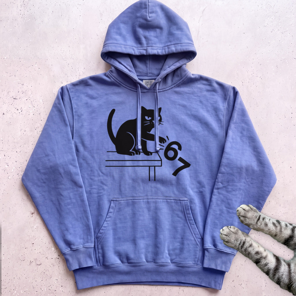 Cat Knocks 67 Off Table Hoodie - Flo Blue