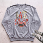 Cat Lady Sweatshirt — Cute Retro Cat Illustration Sweatshirt - Grey