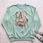 Cat Lady Sweatshirt — Cute Retro Cat Illustration Sweatshirt - Light Green