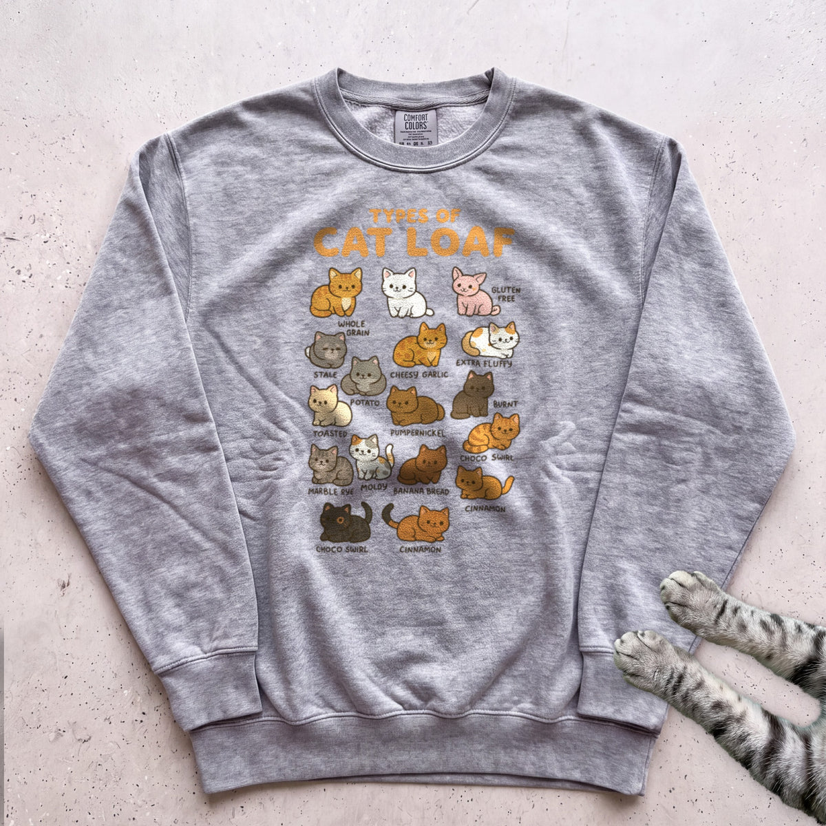 Cat Loaf Chart Sweatshirt - Grey