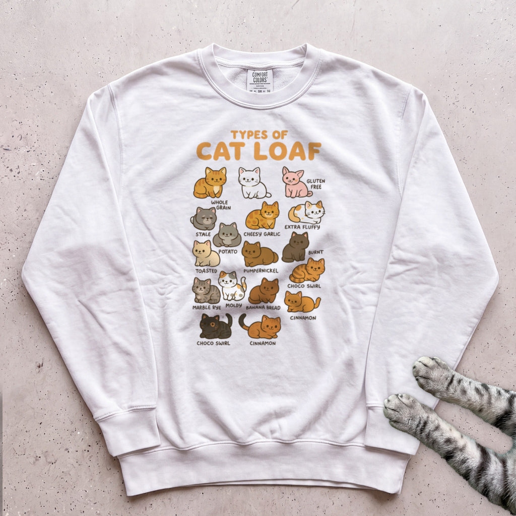 Cat Loaf Chart Sweatshirt - White