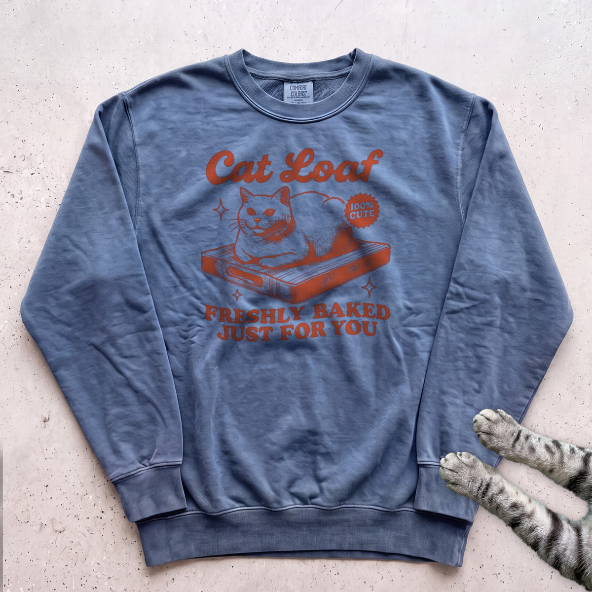 Cat Loaf Sweatshirt - Blue Jean