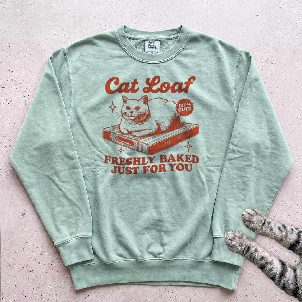 Cat Loaf Sweatshirt - Light Green