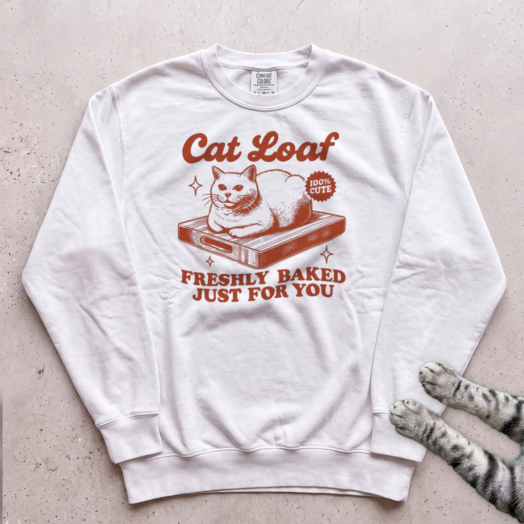 Cat Loaf Sweatshirt - White