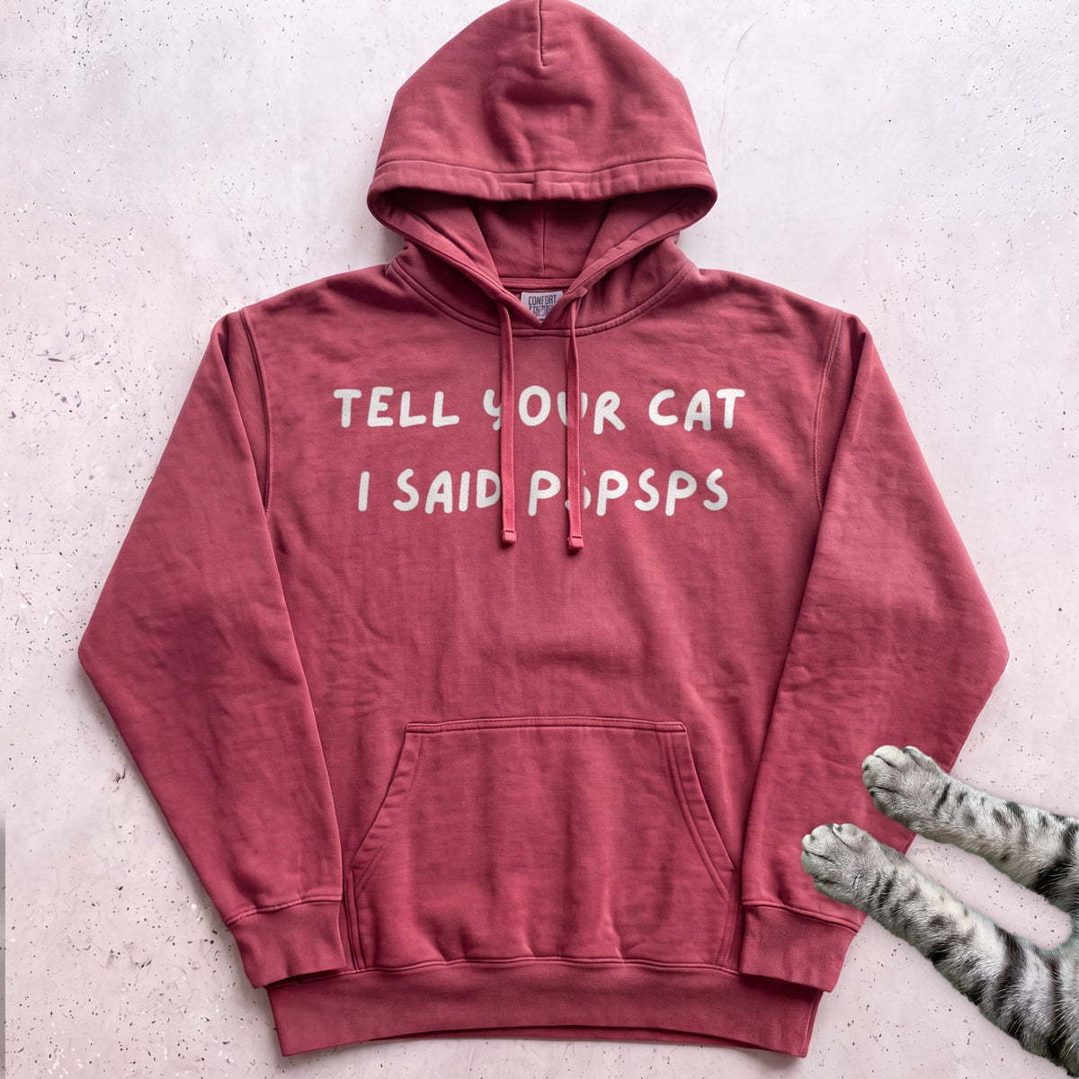 Psspss Cat Hoodie - Crimson