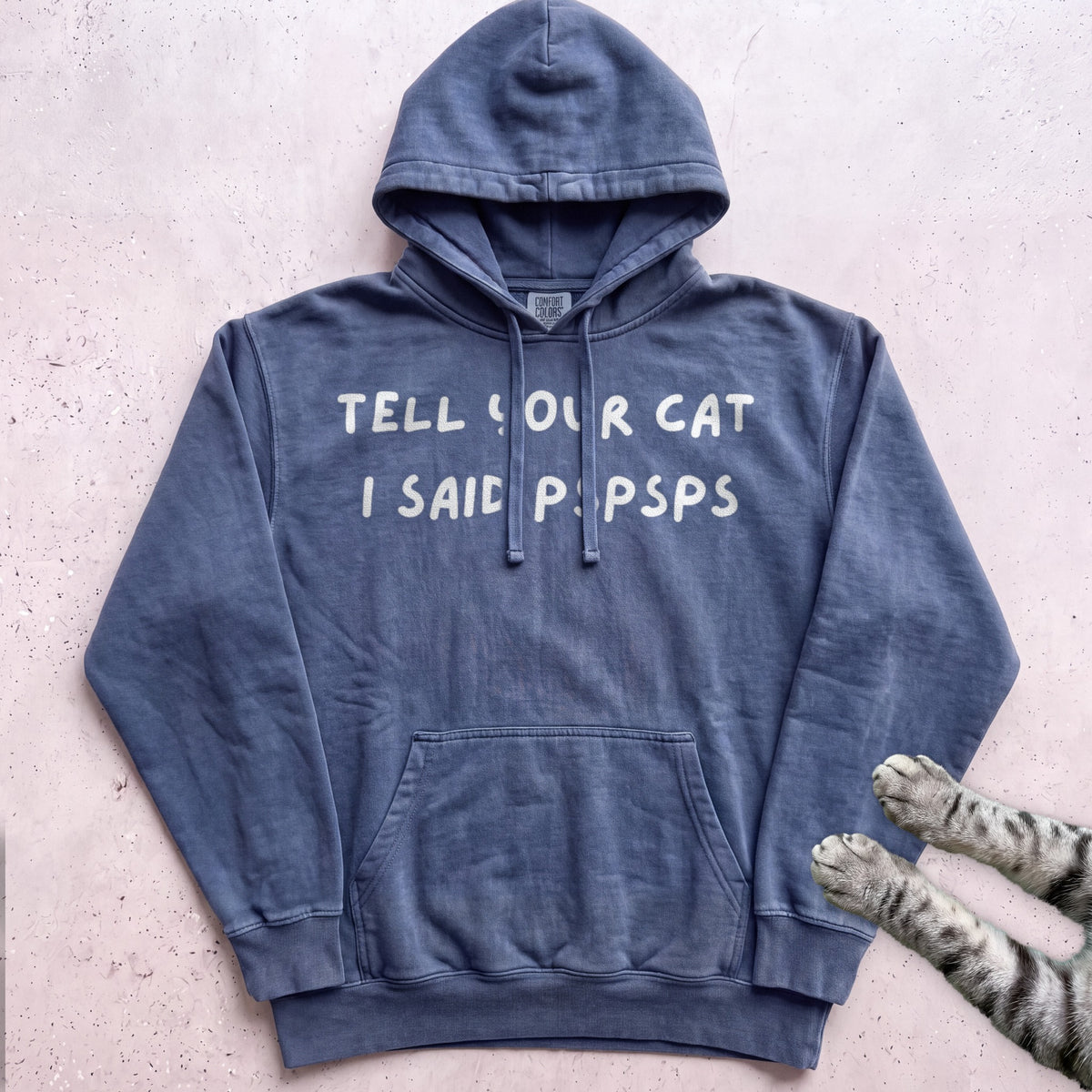 Psspss Cat Hoodie - Denim