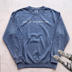 Cat Mama Script Sweatshirt - Blue Jean