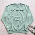 Cat Mama Script Sweatshirt - Light Green