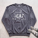 Cat Mama Line Art Sweatshirt - Pepper