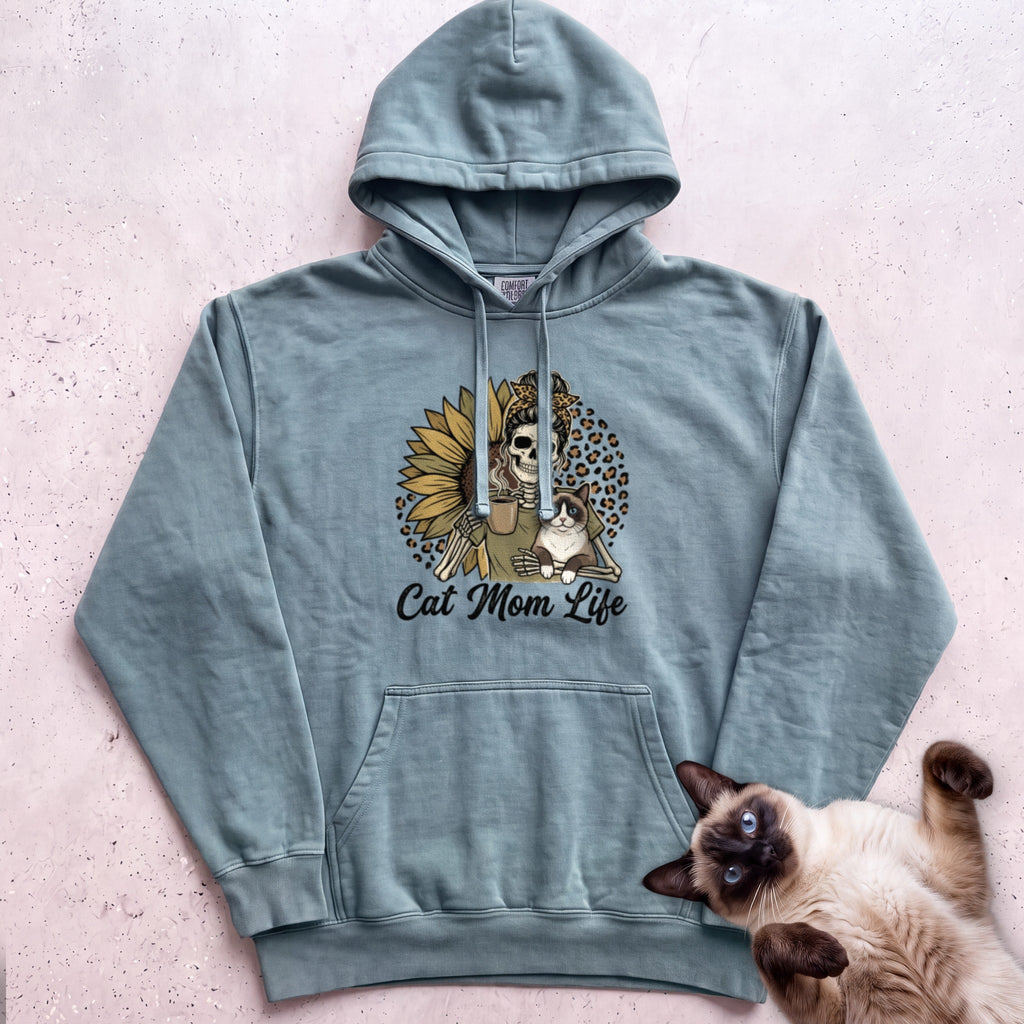 Cat Mom Life Personalized Cat Hoodie - Seafoam