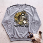 Cat Mom Life Personalized Cat Sweatshirt - Grey