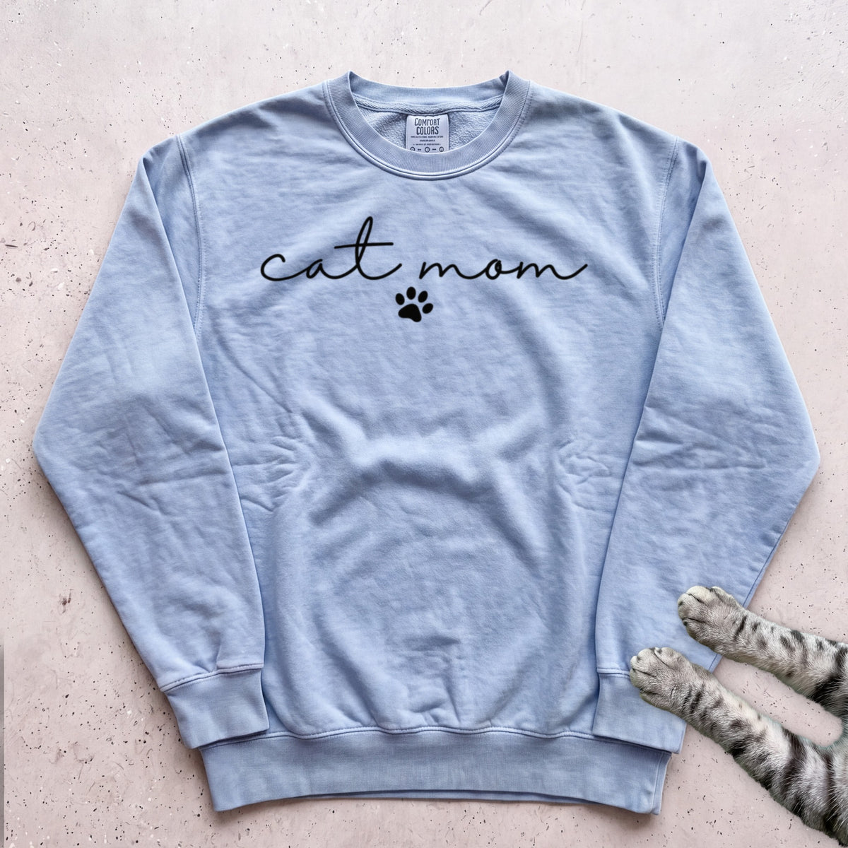 Cat Mom Paw Sweatshirt - Chambray