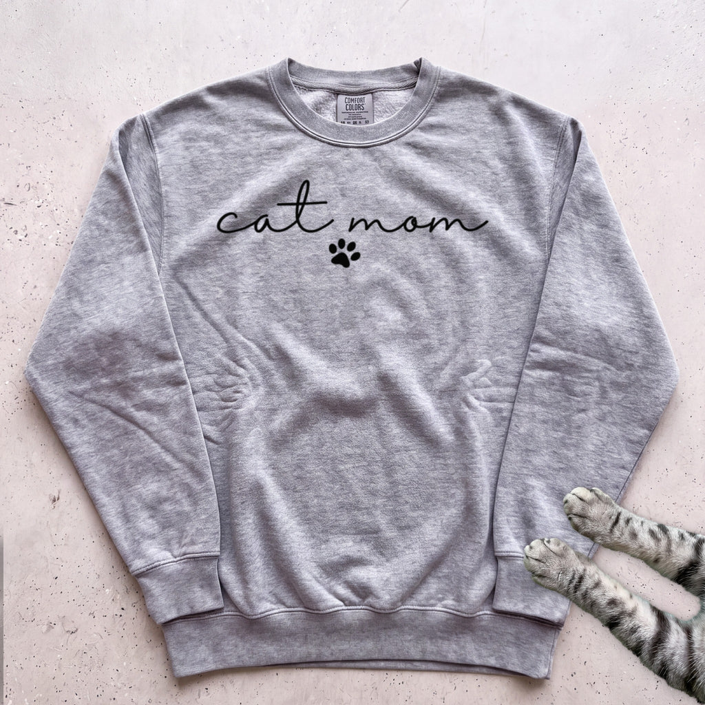 Cat Mom Paw Sweatshirt - Grey