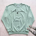 Cat Mom Paw Sweatshirt - Light Green