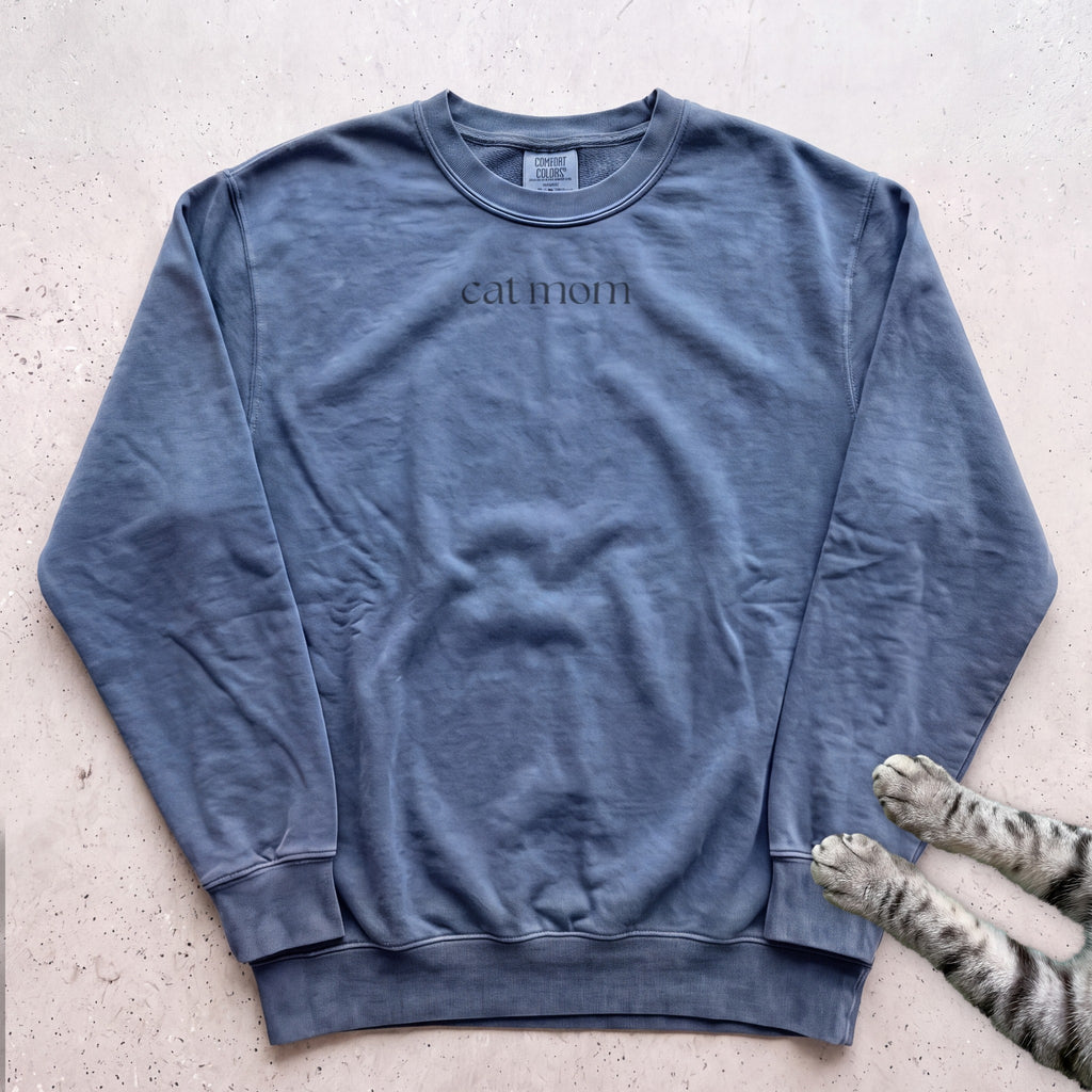 Cat Mom Sweatshirt - Blue Jean