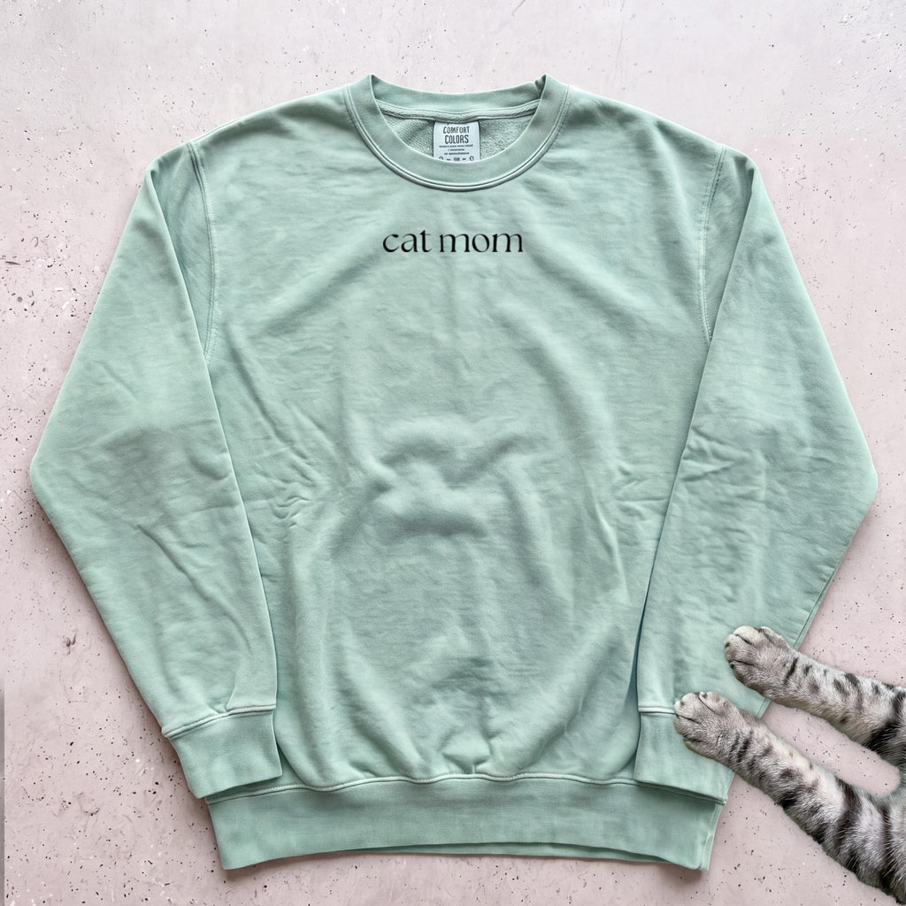 Cat Mom Sweatshirt - Light Green
