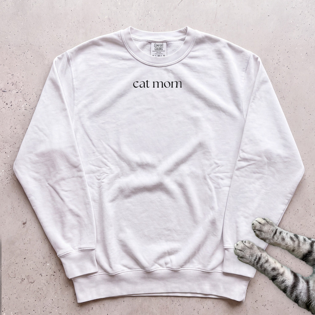 Cat Mom Sweatshirt - White