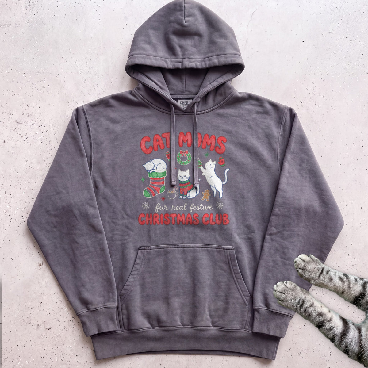 Cat Moms Christmas Club Hoodie - Pepper