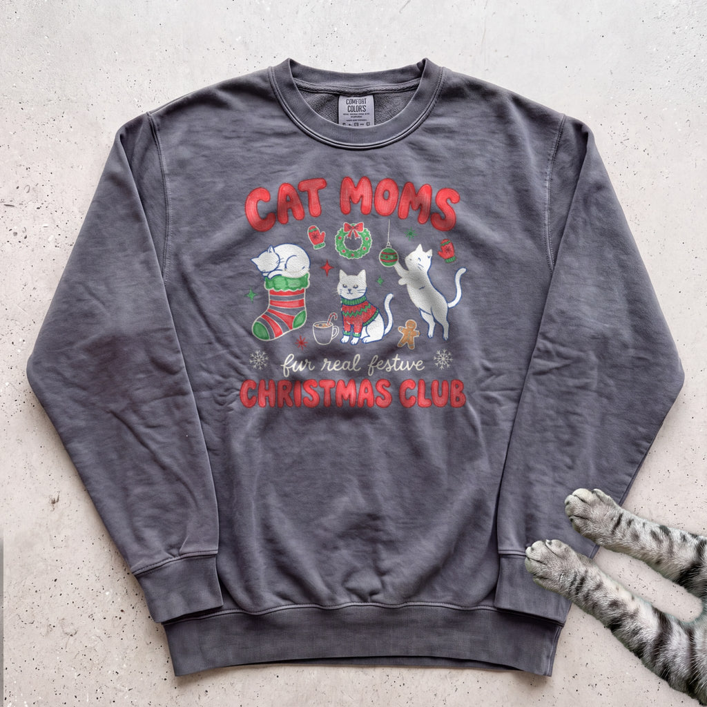 Cat Moms Christmas Club Sweatshirt - Pepper
