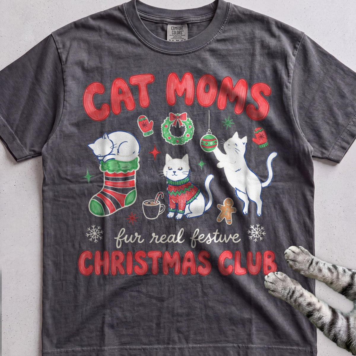 Cat Moms Christmas Club T-Shirt - Pepper