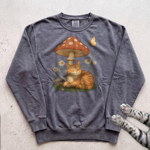 Cat Mushroom Sweatshirt - Pepper