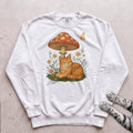 Cat Mushroom Sweatshirt - White