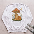 Cat Mushroom Sweatshirt - White