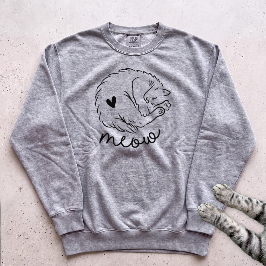 Sleeping Kitty Sweatshirt - Grey