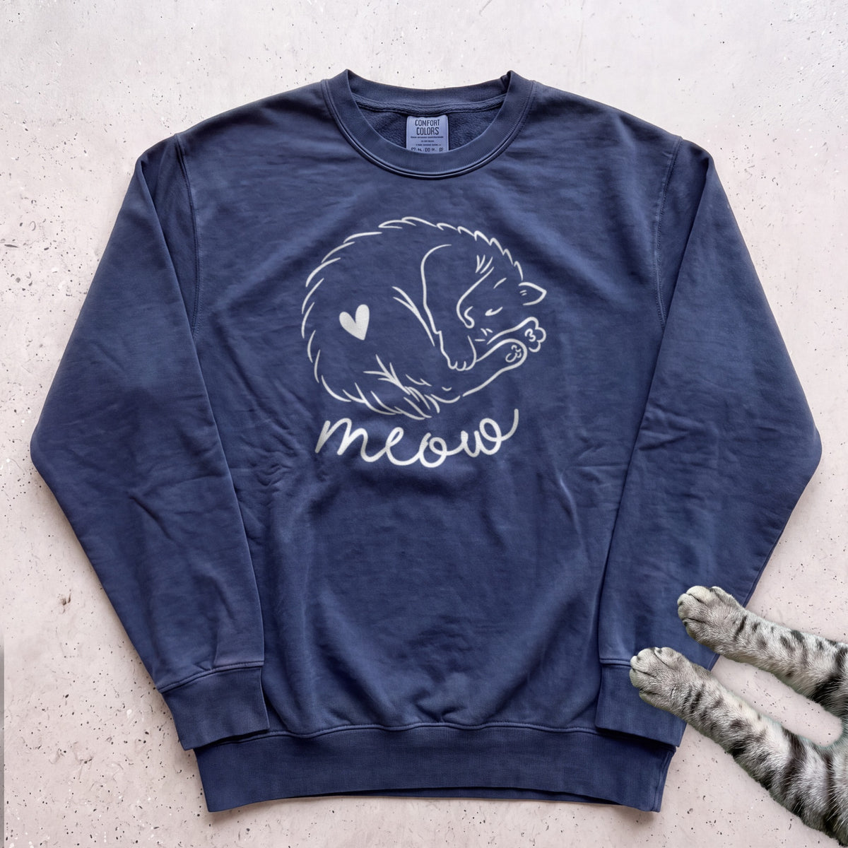 Sleeping Kitty Sweatshirt - True Navy
