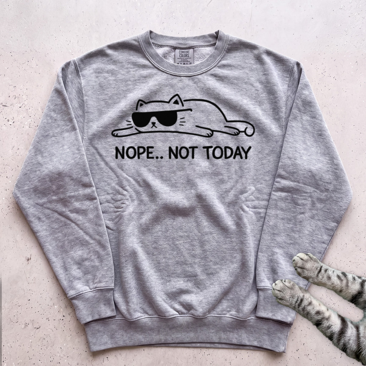 Cat 'Nope... Not Today' Sweatshirt - Grey